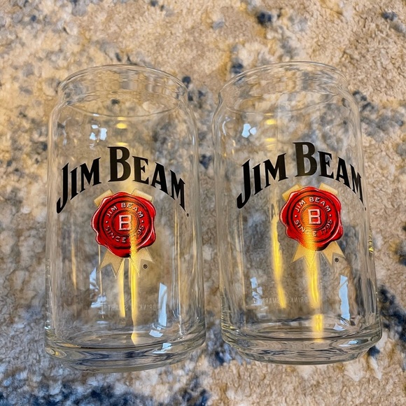 **BUNDLE 2 SETS for $10** Set of 2 Jim Beam Bar Glasses - Picture 2 of 6